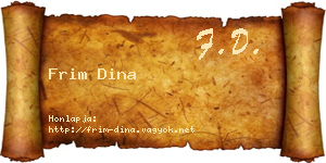 Frim Dina névjegykártya